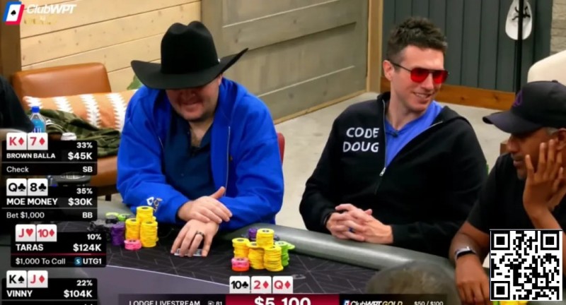 【EV扑克】牌局分析:中对河牌圈过牌-加注诈唬,迎头撞上坚果顺