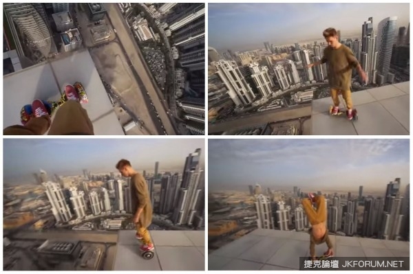 夭壽！天台玩Hoverboard自轉加倒立！