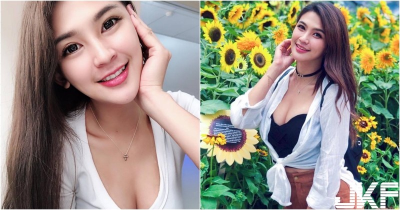 人比花嬌～「甜美正妹小晰晰」笑容可掬，比向日葵還要燦爛可愛～