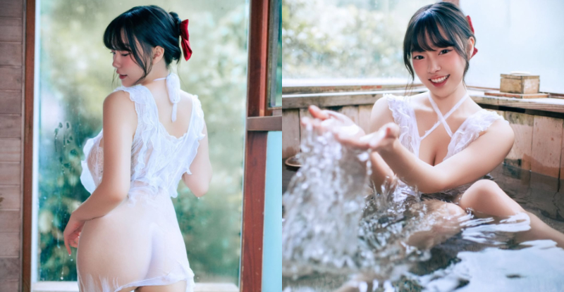 湯泉美人「苡昕」半透衣料，「邪惡蜜臀」若隱若現超誘惑！
