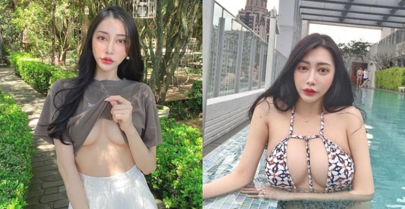 性感女神「Nini 妮妮」有夠大膽！在公眾場合掀衣露出渾圓奶球