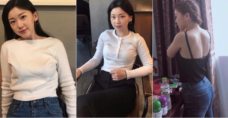 妹子自備「雙乳」突破！快衝出白色上衣，勒出「可愛乳形狀」超明顯啊！