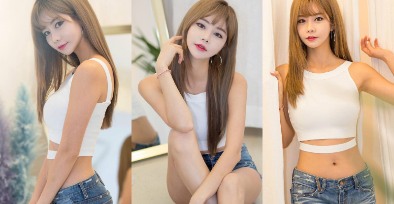 正妹只穿運動背心「可愛圓乳」形狀好明顯，性感噘唇看起來好多汁誘人！