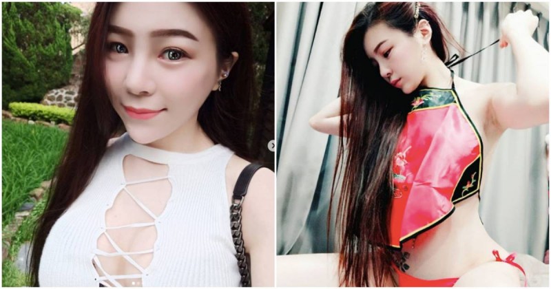 火辣直播主「發送性感肚兜福利」，底下的紅色小褲誘人到極點…