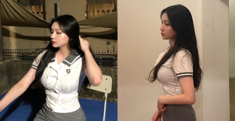 現在小孩到底都吃什麼？南韓高校妹「發育良好」快把制服撐壞了