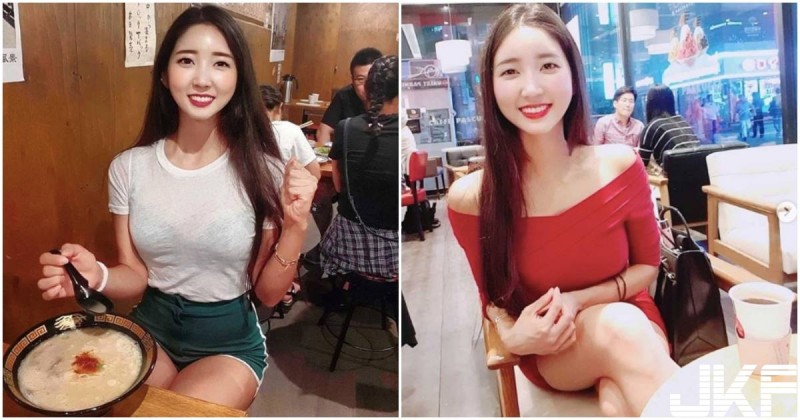 吃拉麵遇到超兇正妹，白T透出「黑色內衣」，若隱若現最受不了…
