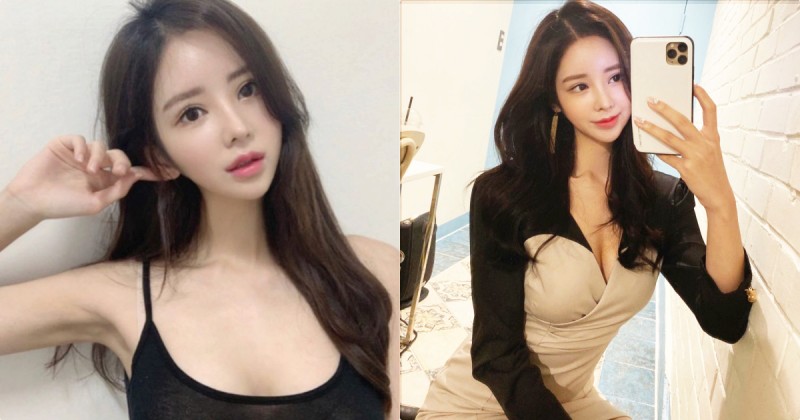 美胸小姐姐「對鏡自拍有深溝」，「迷人的眼神」總讓人看得入迷！