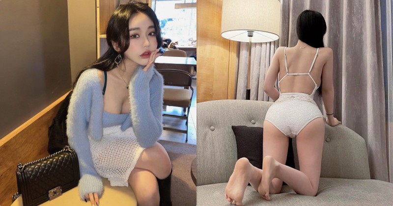 走辣妹風的「優質長髮正妹」，房間穿內衣的背影太誘人！