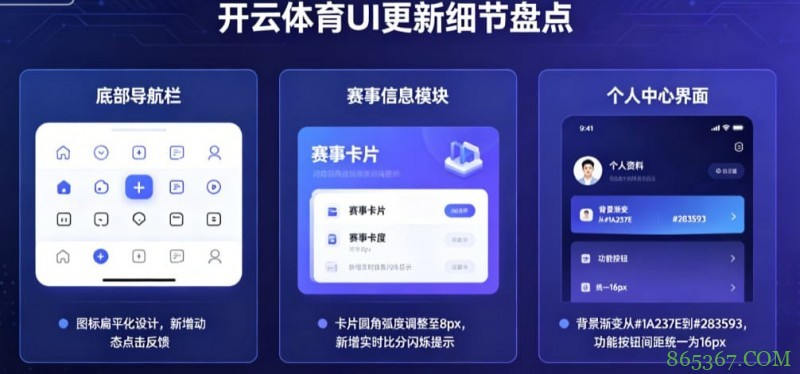 盘点开云体育那些令人惊艳的UI更新细节