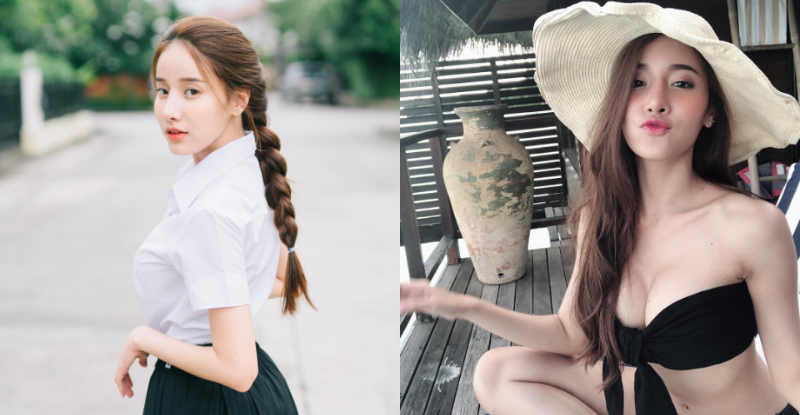 清新學生妹白襯衫底下是「火爆巨乳」！胸懷大「痣」讓人忍不住盯著看！