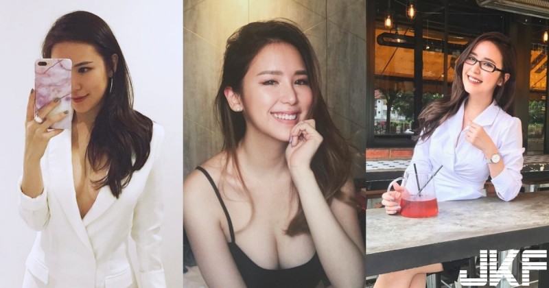 這個事業線一定「很能幹」！正妹俐落西裝坦露「木瓜豪乳」強大事業心讓人移不開視線！
